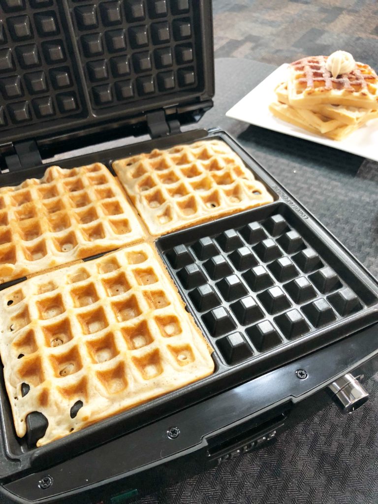 Churro Waffles with Cinnamon Cream Cheese Topping: Waffles for Every Meal!