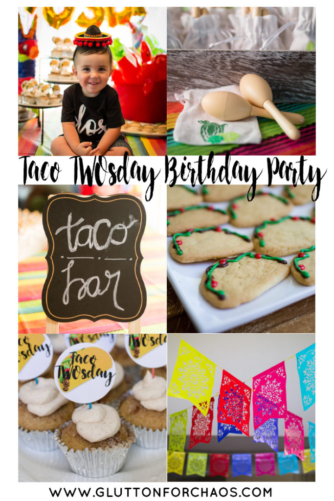 Taco TWOsday Birthday Party with Churro Cupcakes, Taco Cookies, Taco Bar, and More!